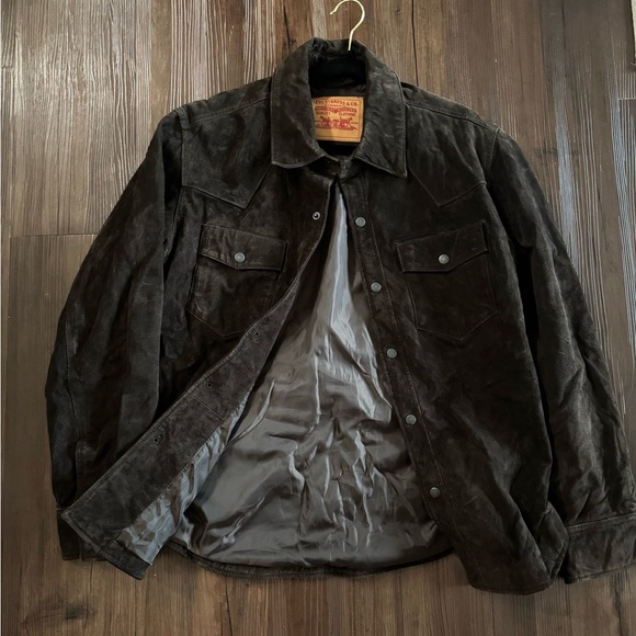 Mens Levi Brown Suede Shirt Jacket with lining. Size medium. - Picture 1 of 6